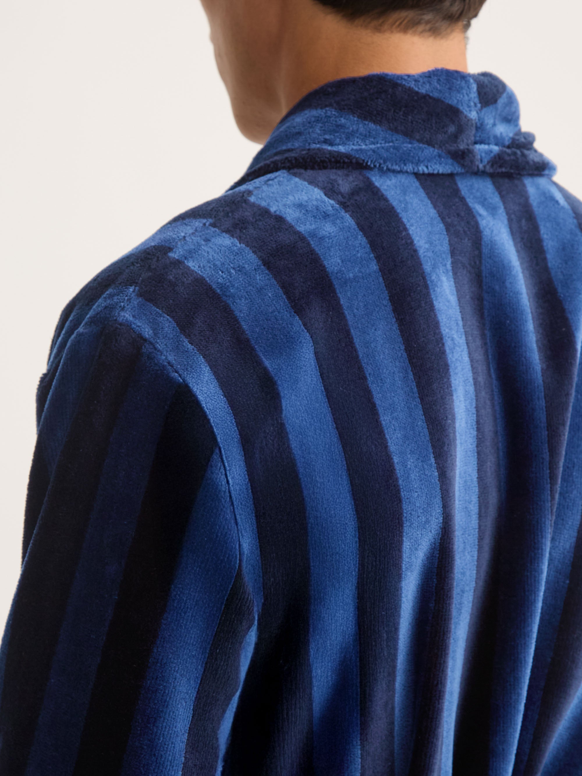 Men's Bathrobe Aston Terry Cotton Navy
