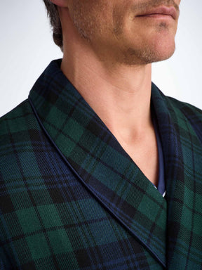 Men's Robe Tartan Black Watch Wool Navy