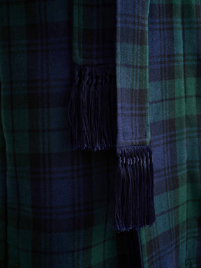 Men's Robe Tartan Black Watch Wool Navy
