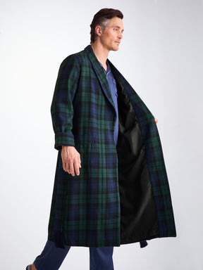 Men's Robe Tartan Black Watch Wool Navy