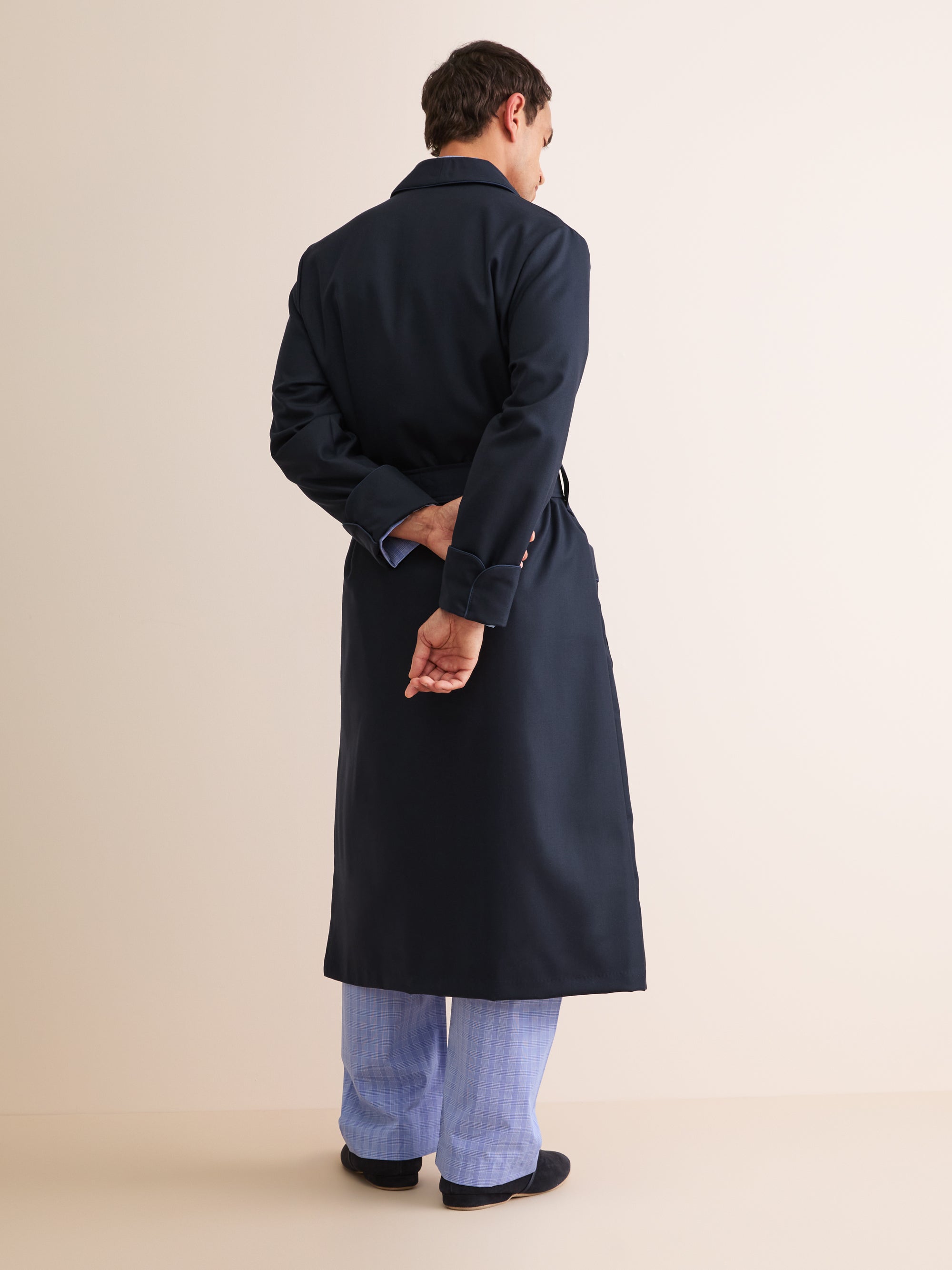 Men's Dressing Gown Westminster 2 Wool Navy