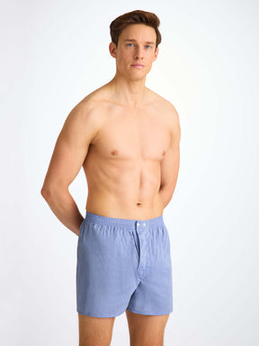Men's Classic Fit Boxers Amalfi Cotton Batiste Blue