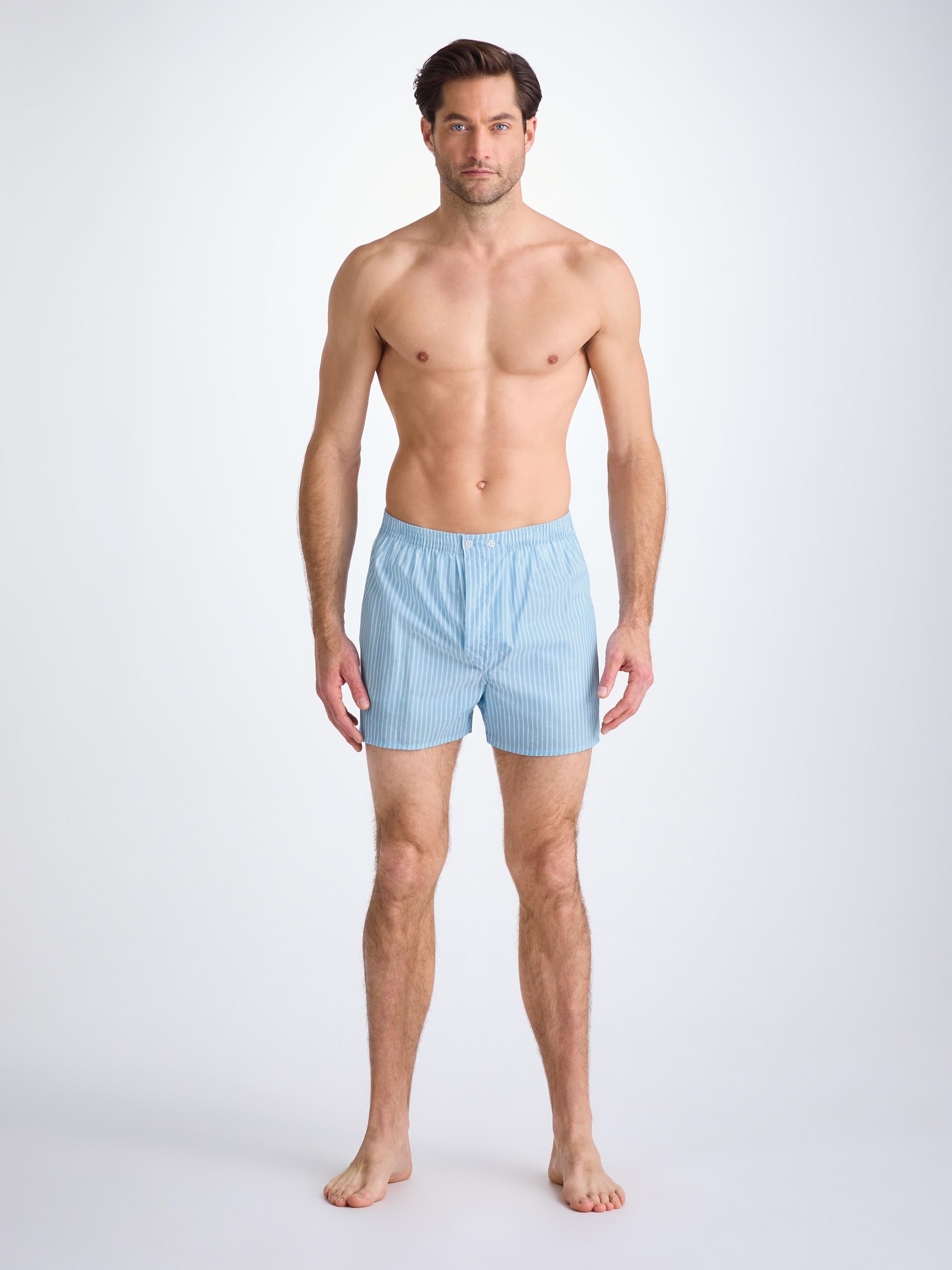 Men's Classic Fit Boxers Amalfi 21 Cotton Batiste Blue