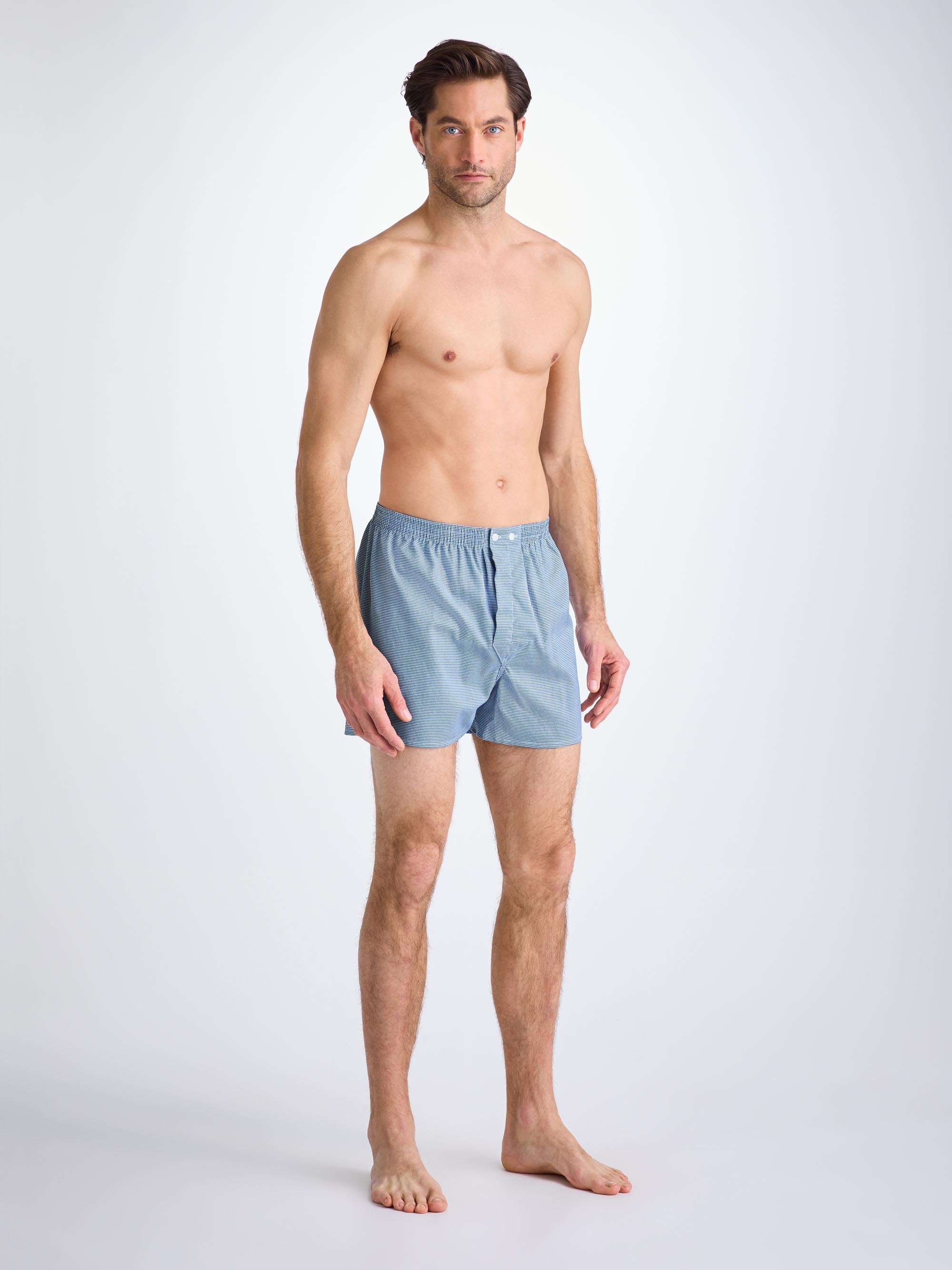 Men's Classic Fit Boxers Cotton Navy Puppytooth Pattern