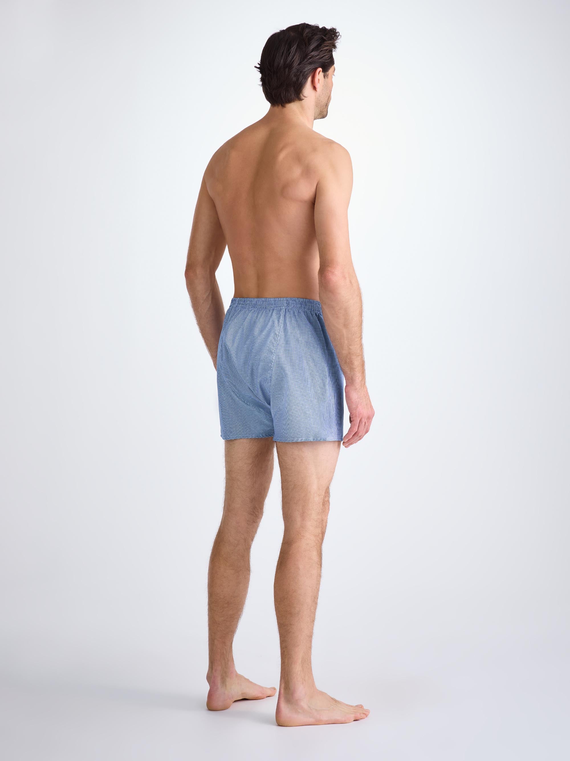 Men's Classic Fit Boxers Cotton Navy Puppytooth Pattern