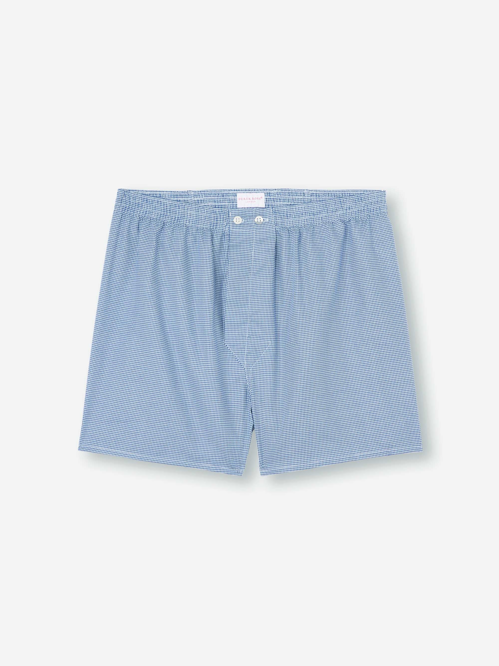 Men's Classic Fit Boxers Cotton Navy Puppytooth Pattern