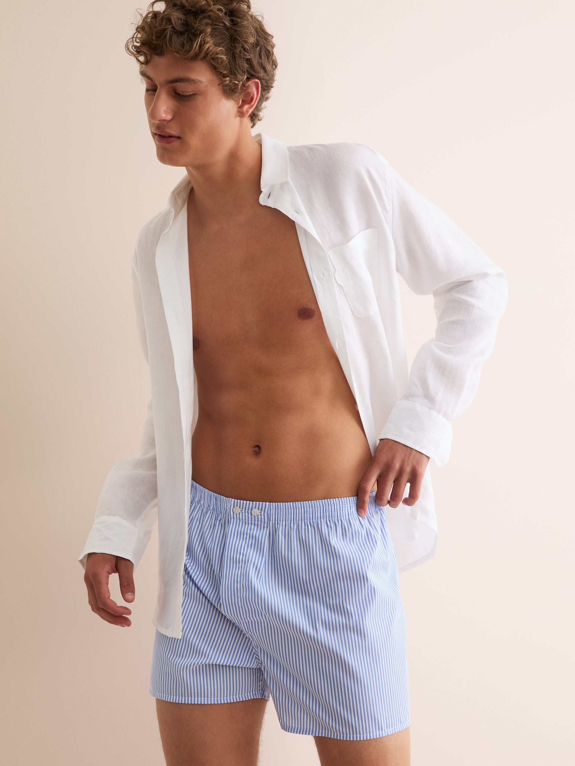 Men's Classic Fit Boxers James Cotton Blue
