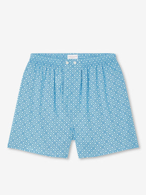 Men's Classic Fit Boxers Ledbury 56 Cotton Batiste Blue