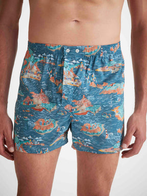 Men's Classic Fit Boxers Cotton Batiste Multi Fisherman's Scenic Print