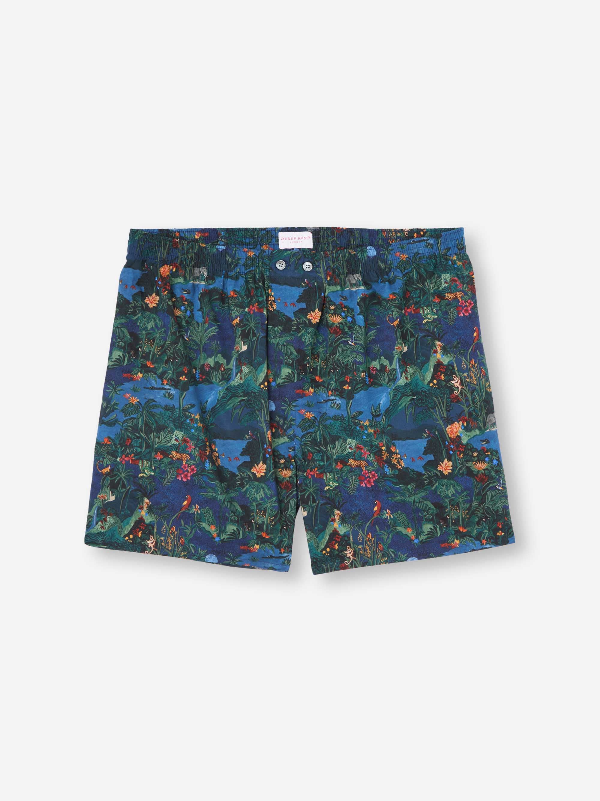 Men's Classic Fit Boxers Cotton Batiste Multi Midnight Jungle Print