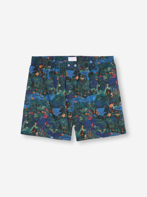 Men's Classic Fit Boxers Cotton Batiste Multi Midnight Jungle Print
