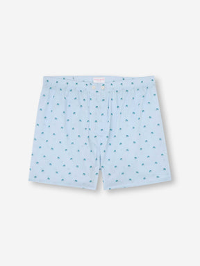 Men's Classic Fit Boxers Cotton Batiste Blue Elephant Print
