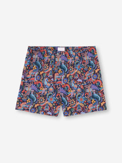 Men's Classic Fit Boxers Cotton Batiste Multi Jungle Paisley Print