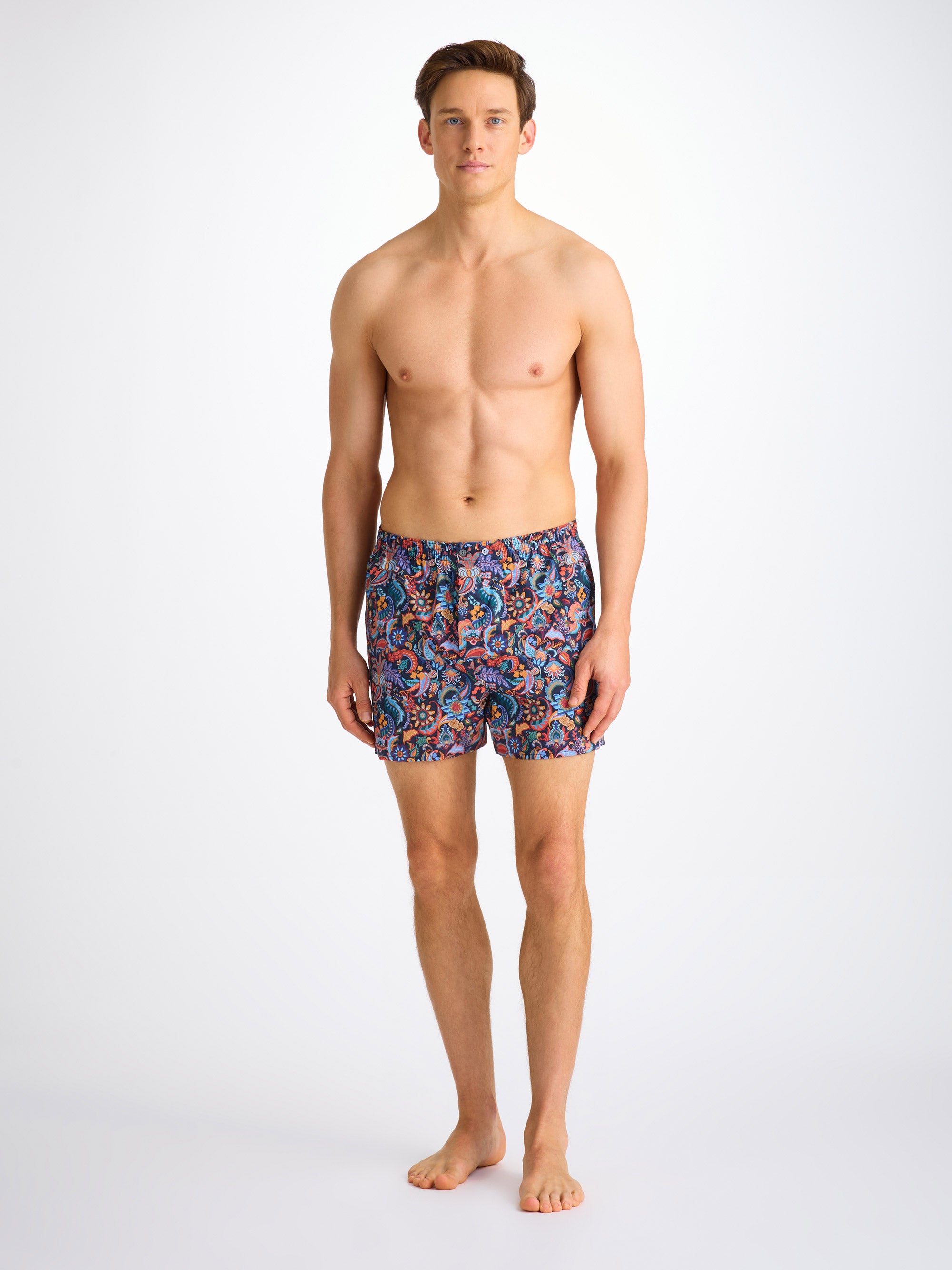 Men's Classic Fit Boxers Cotton Batiste Multi Jungle Paisley Print