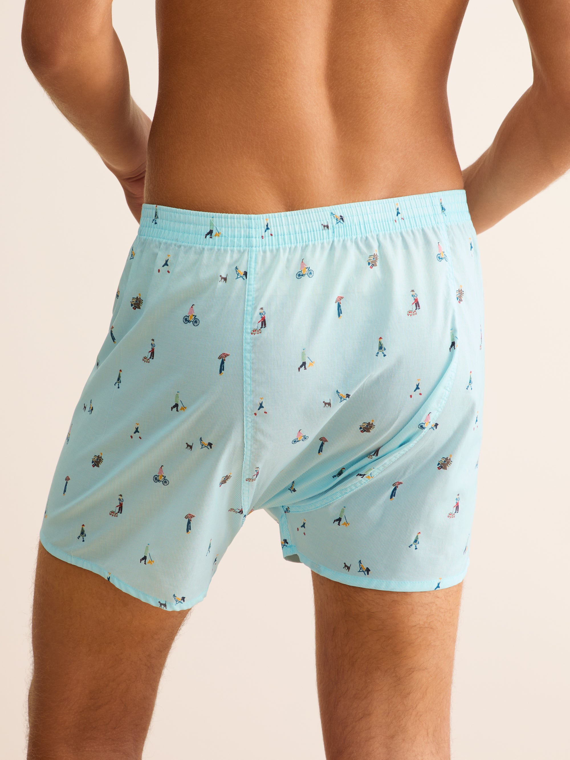 Men's Classic Fit Boxers People of London Blue Stripe