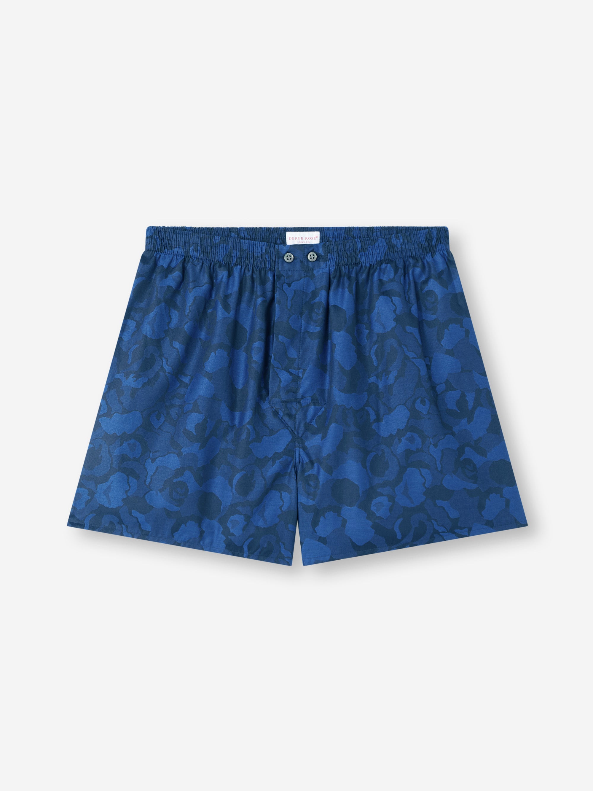 Men's Classic Fit Boxers Cotton Jacquard Navy Blue Camo Rose Weave