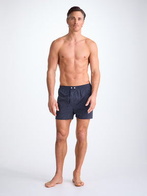 Men's Classic Fit Boxers Cotton Batiste Navy Pin Dot Print