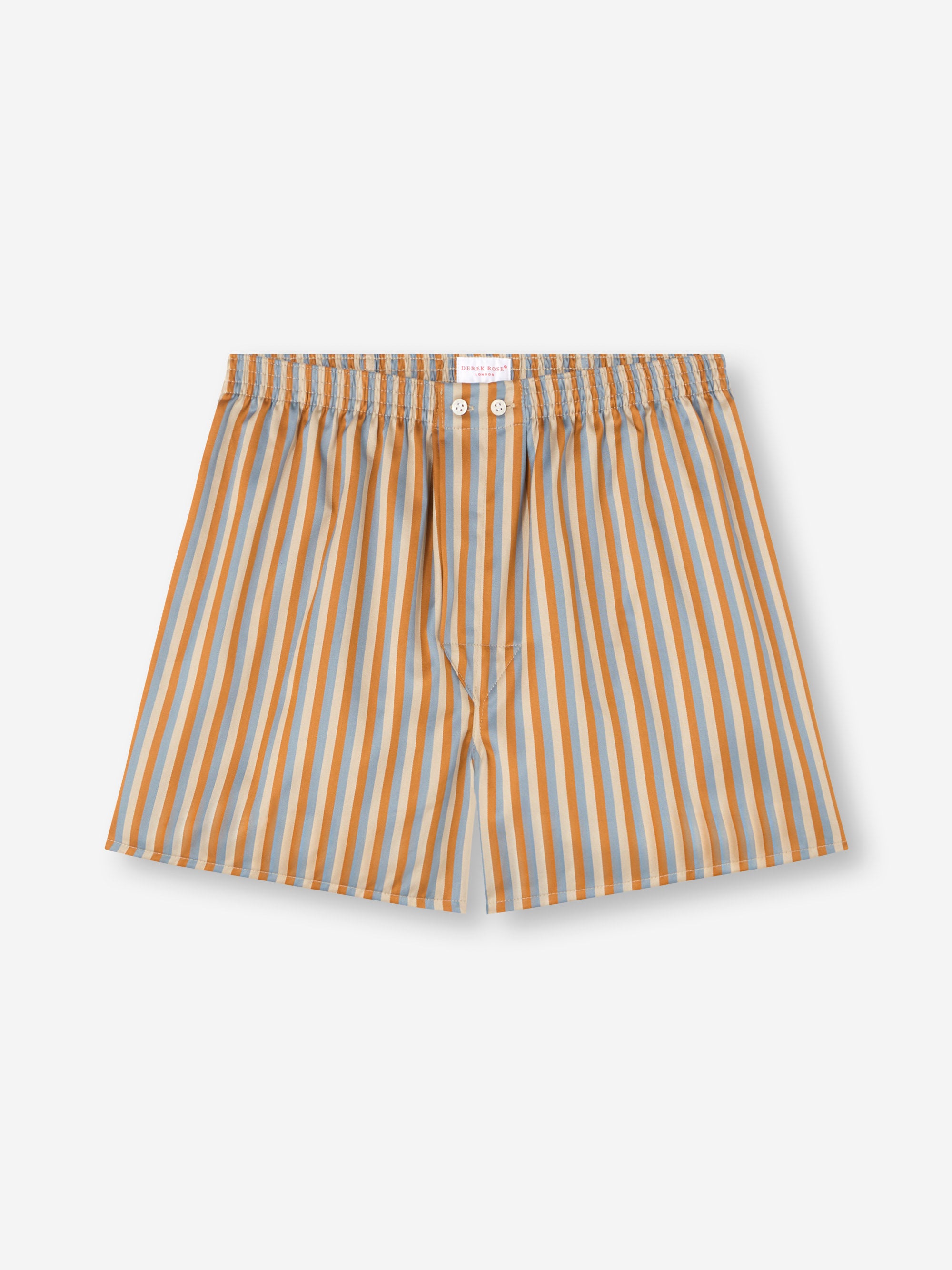 Men's Classic Fit Boxers Wellington Cotton Brown and Blue Multicolour Stripe
