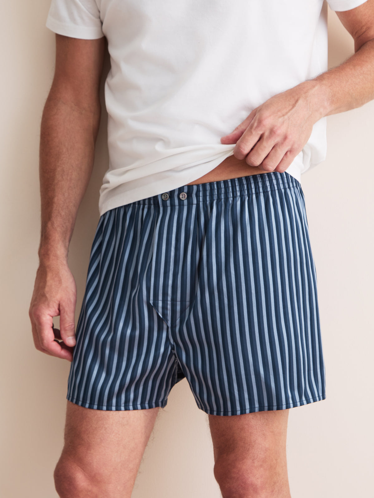 Wellington Cotton Classic Fit Boxers Blue Stripe
