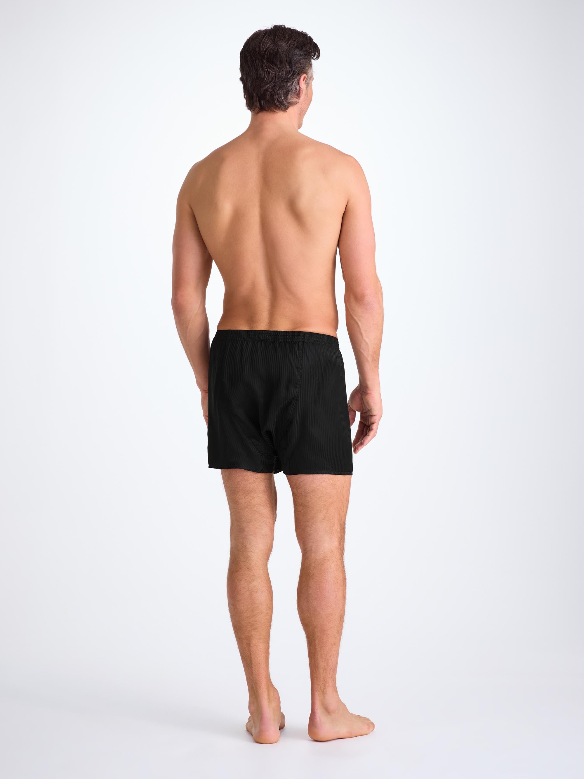 Men's Classic Fit Boxers Woburn Silk Satin Black