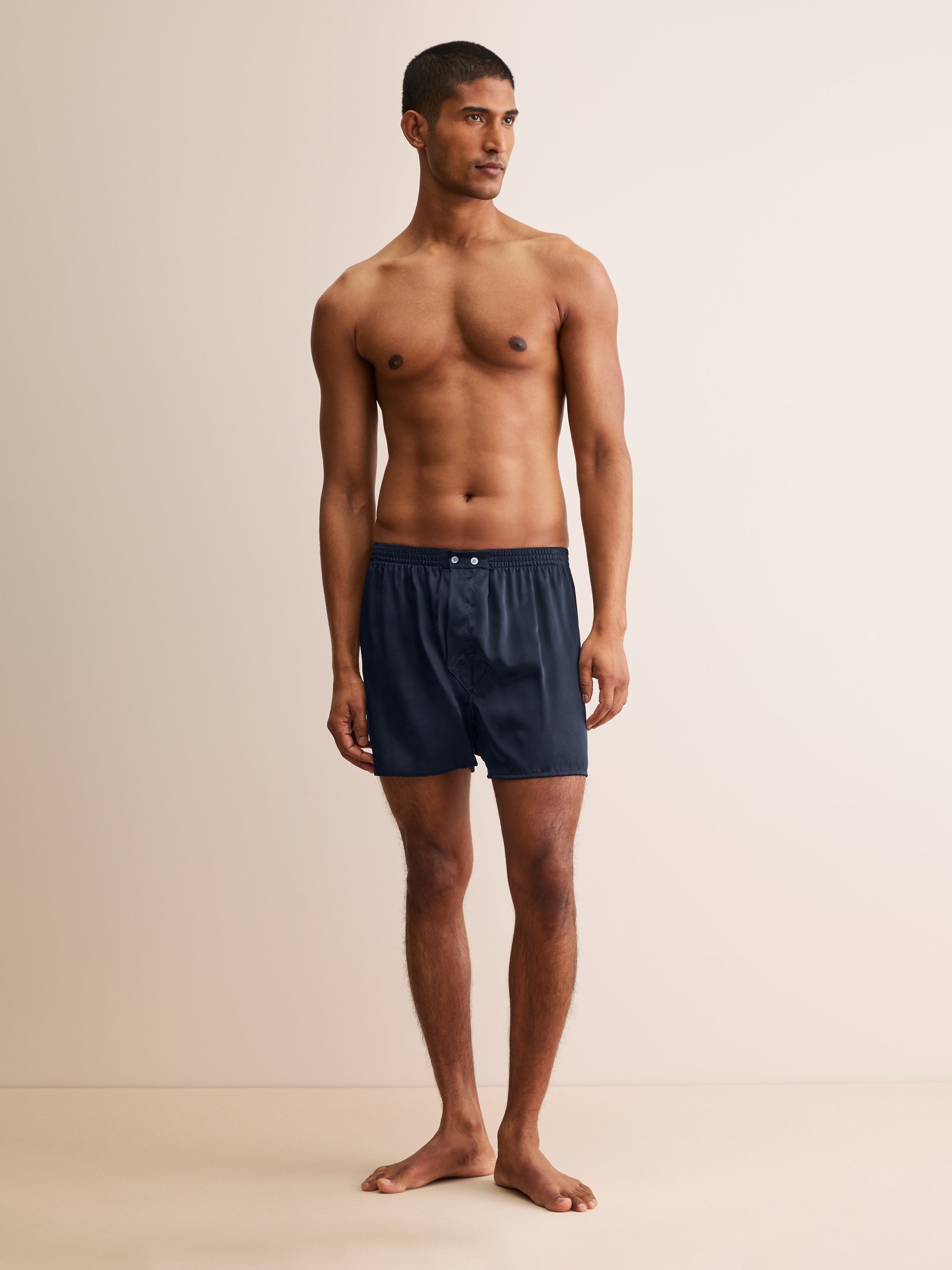 Men's Classic Fit Boxers Bailey Silk Navy