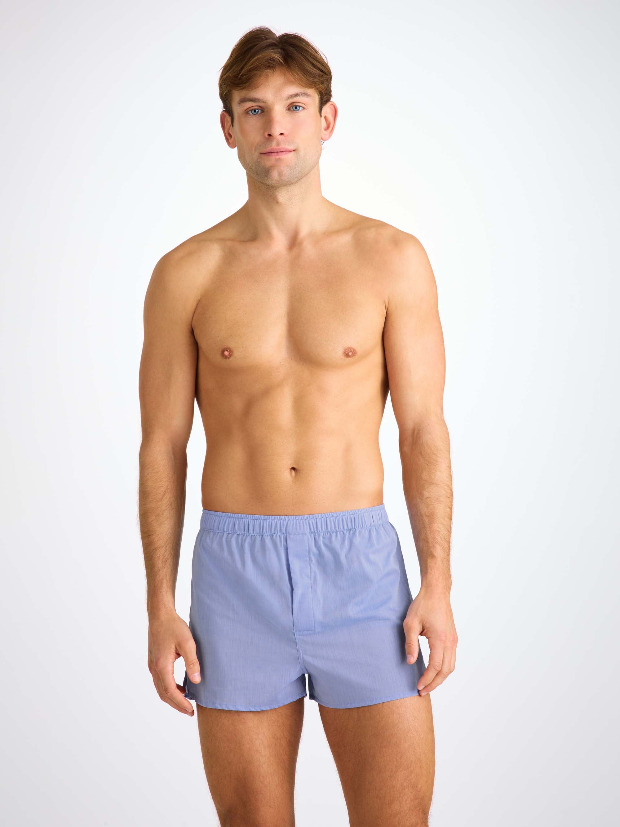 Men's Modern Fit Boxers Amalfi Cotton Batiste Blue