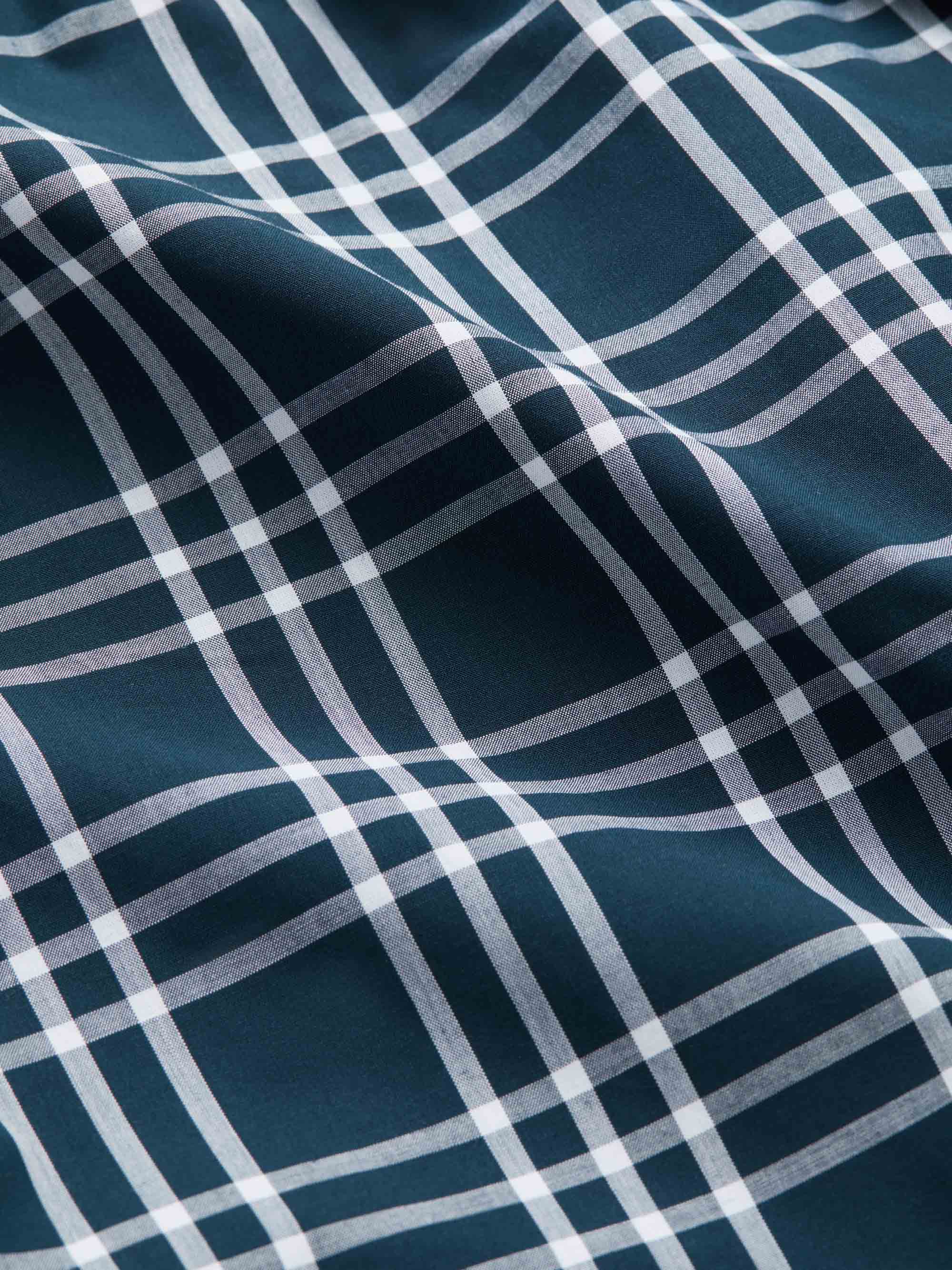 Men's Modern Fit Boxers Barker Cotton French Blue & White Check