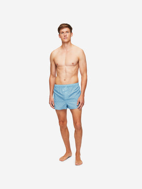 Men's Modern Fit Boxers Ledbury 56 Cotton Batiste Blue
