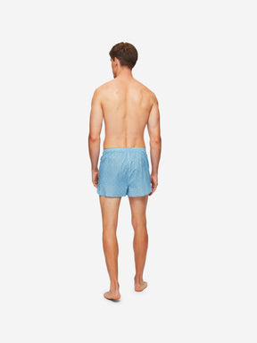 Men's Modern Fit Boxers Ledbury 56 Cotton Batiste Blue