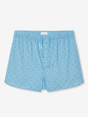 Men's Modern Fit Boxers Ledbury 56 Cotton Batiste Blue