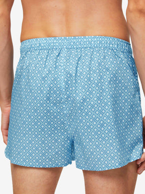 Men's Modern Fit Boxers Ledbury 56 Cotton Batiste Blue