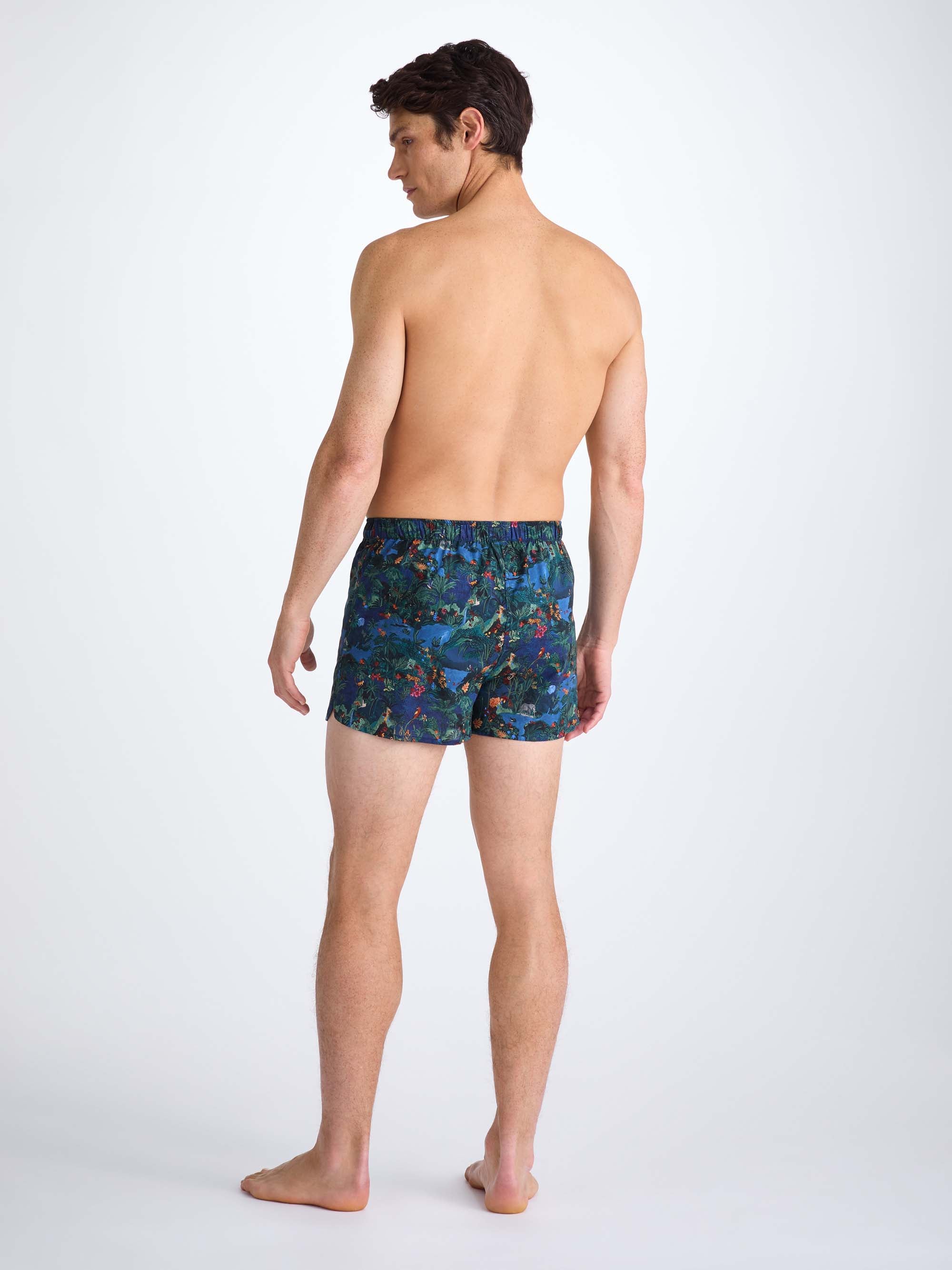 Men's Modern Fit Boxers Cotton Batiste Multi Midnight Jungle Print