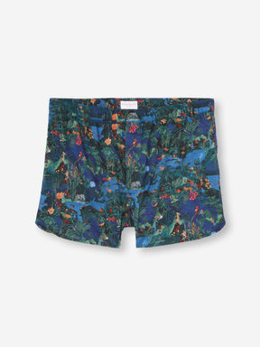 Men's Modern Fit Boxers Cotton Batiste Multi Midnight Jungle Print