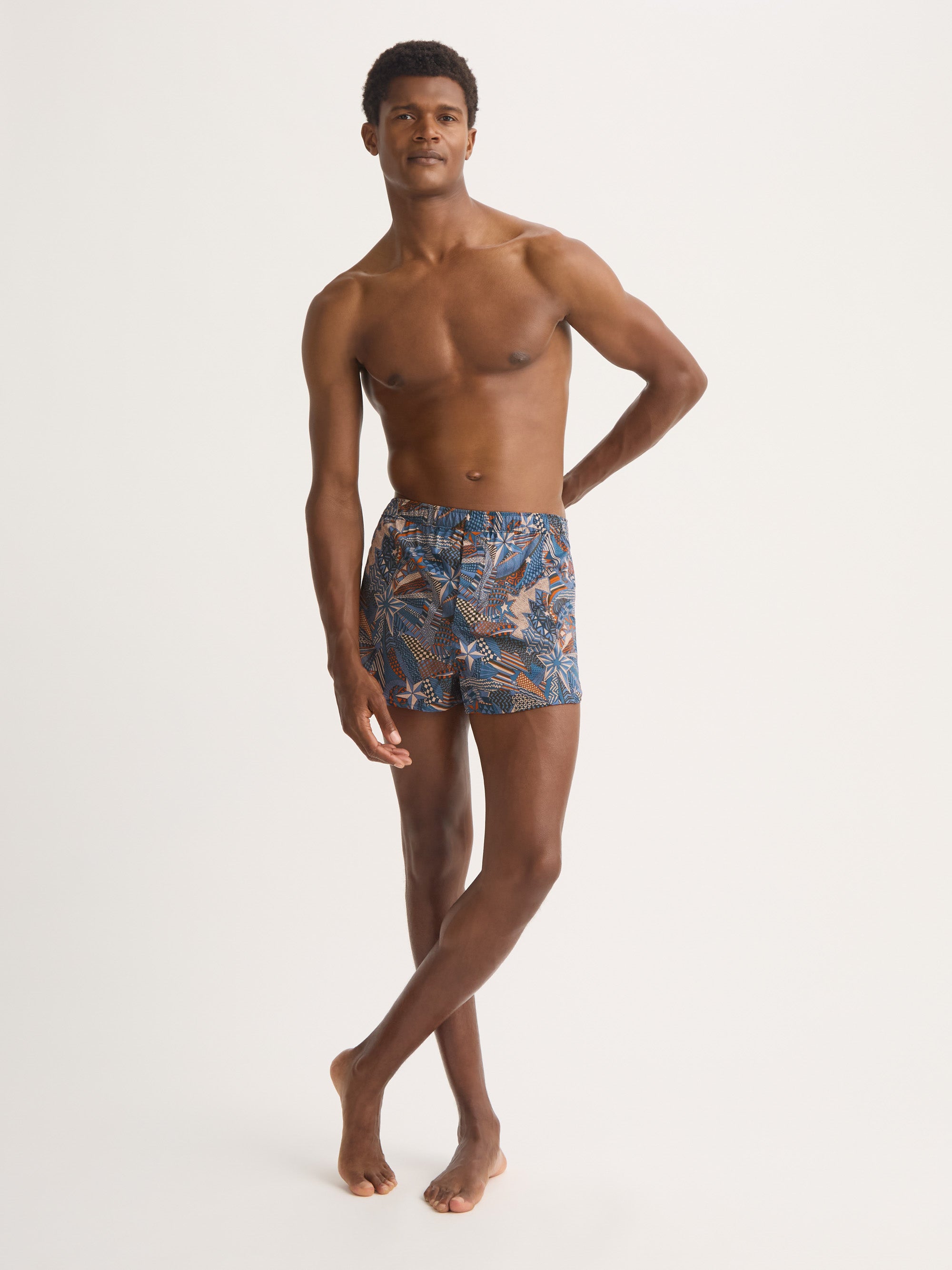 Men's Modern Fit Boxers Cotton Batiste Multicolour Celebration Print