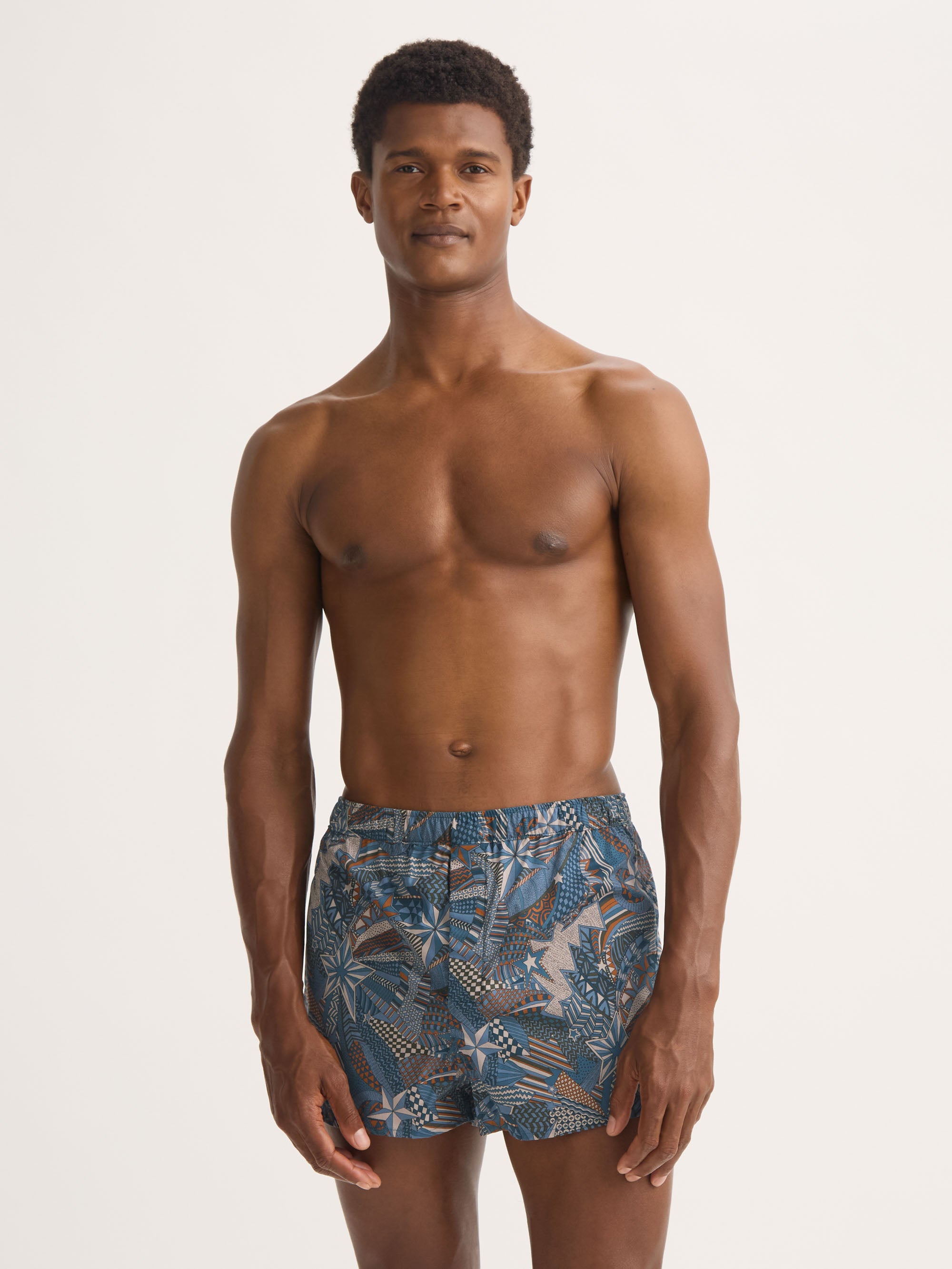 Men's Modern Fit Boxers Cotton Batiste Multicolour Celebration Print