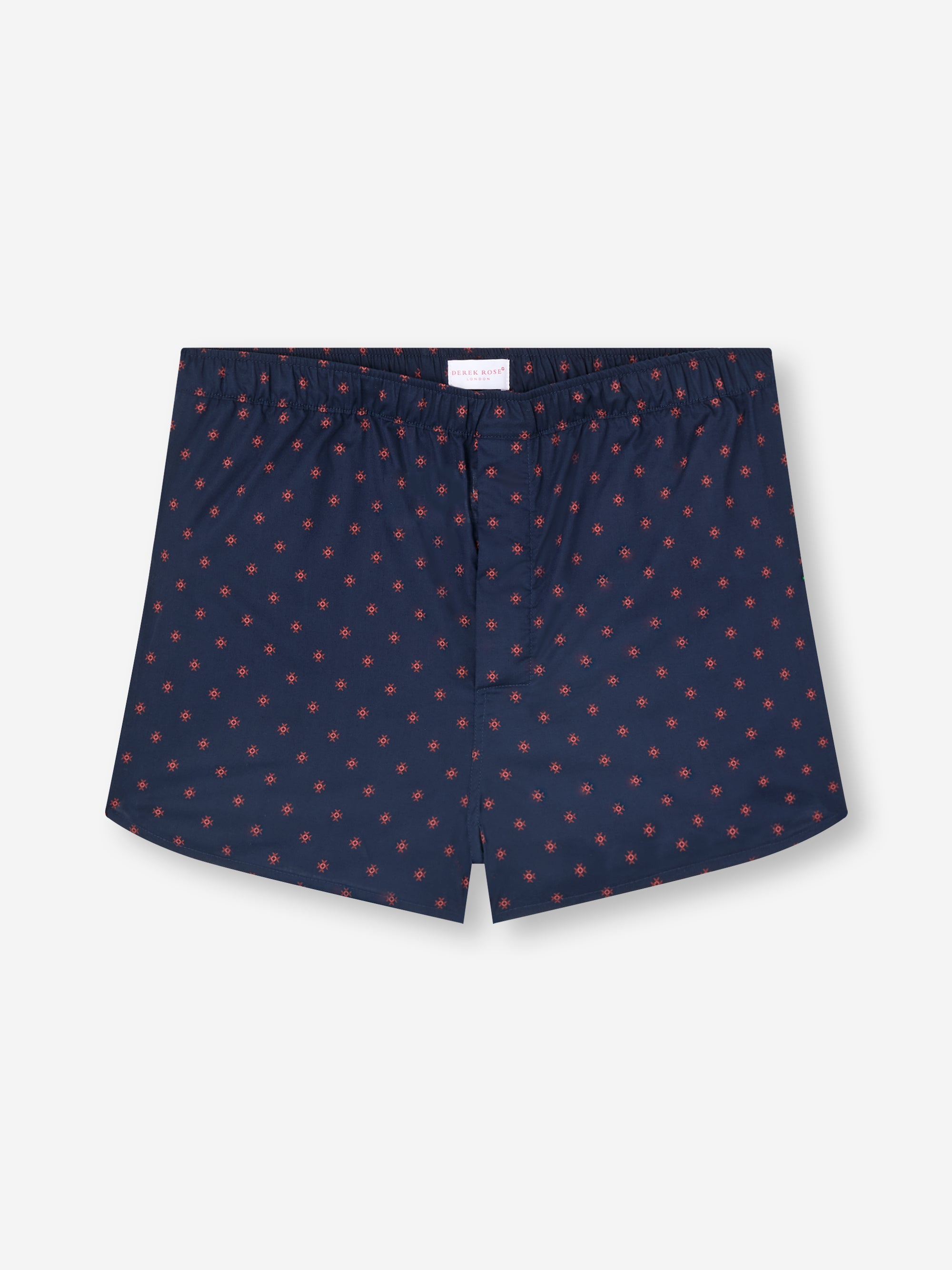 Men's Modern Fit Boxers Rose Star Motif Navy