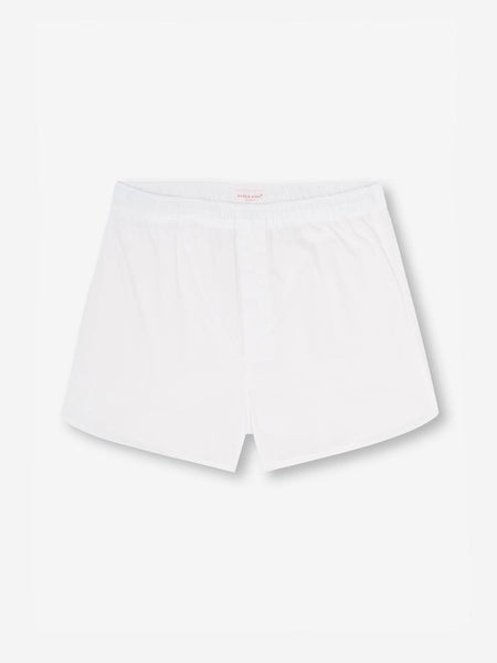 Mens Boxer Shorts Savoy Cotton White | Derek Rose