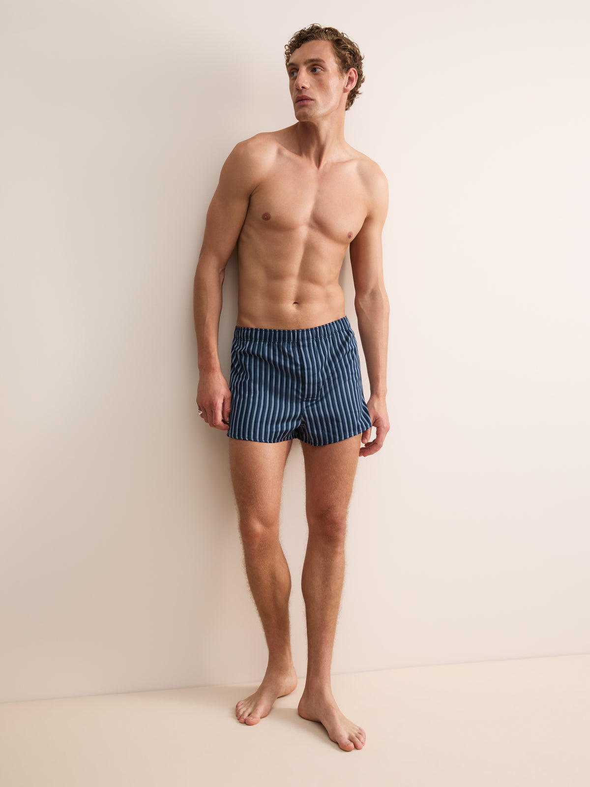 Wellington Cotton Modern Fit Boxers Blue Stripe