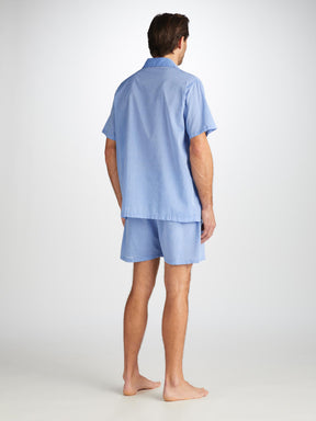 Men's Short Pyjamas Amalfi Cotton Batiste Blue