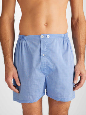 Men's Short Pyjamas Amalfi Cotton Batiste Blue