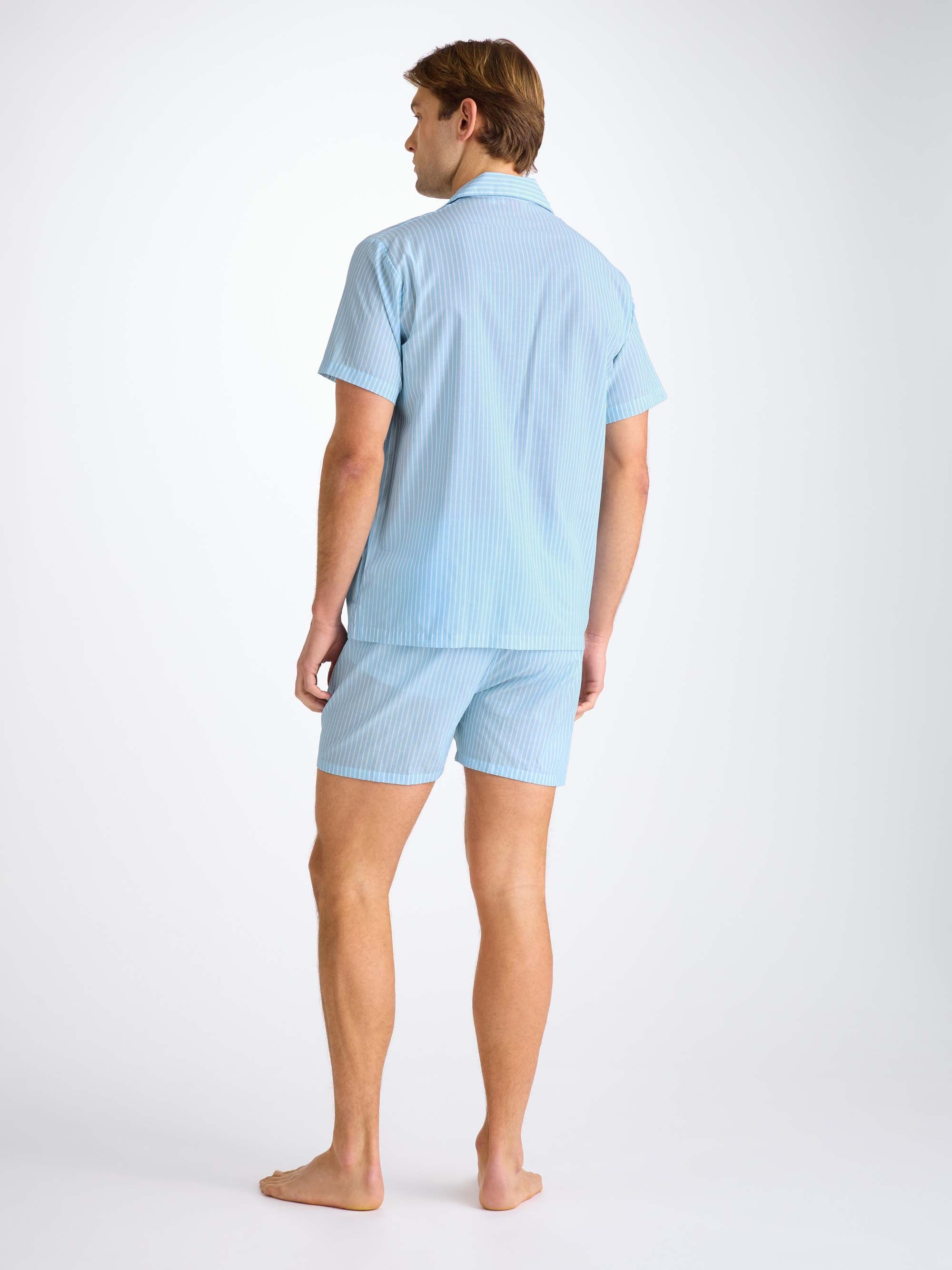 Men's Short Pajamas Amalfi 21 Cotton Batiste Blue