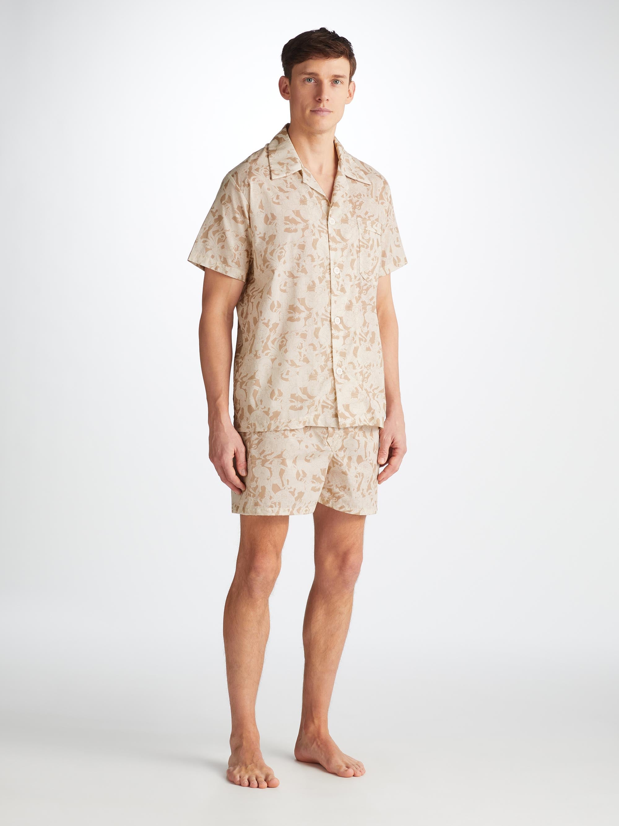 Men's Short Pyjamas Ledbury 73 Cotton Batiste Sand