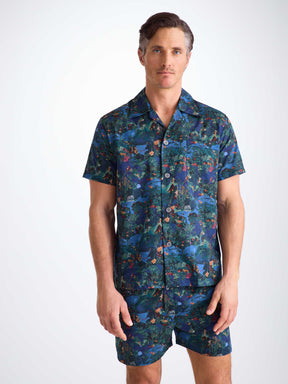 Men's Short Pyjamas Cotton Batiste Multi Midnight Jungle Print