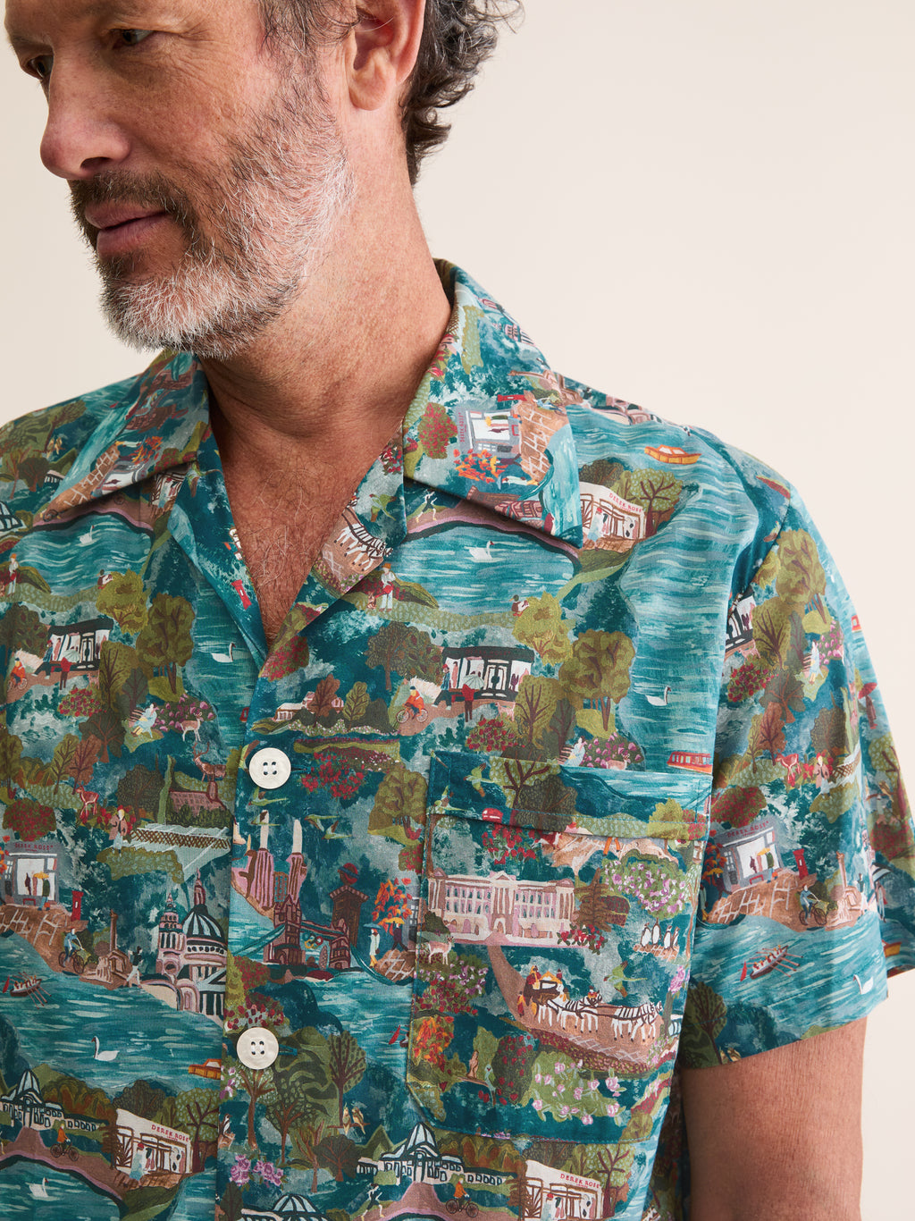 Men's Short Pyjamas London Scenic Print Multi | Derek Rose