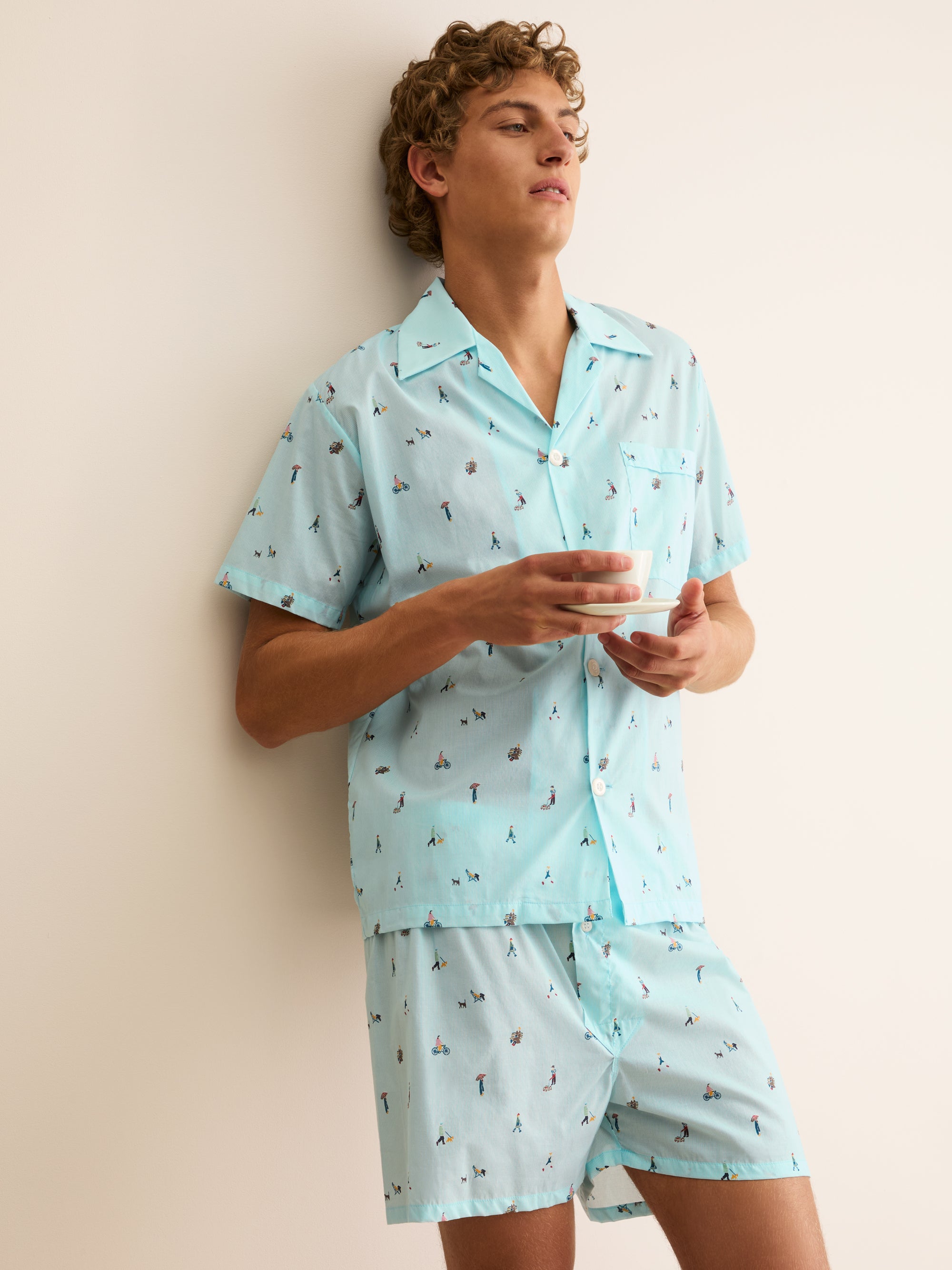Men's Short Pyjamas People of London Blue Stripe