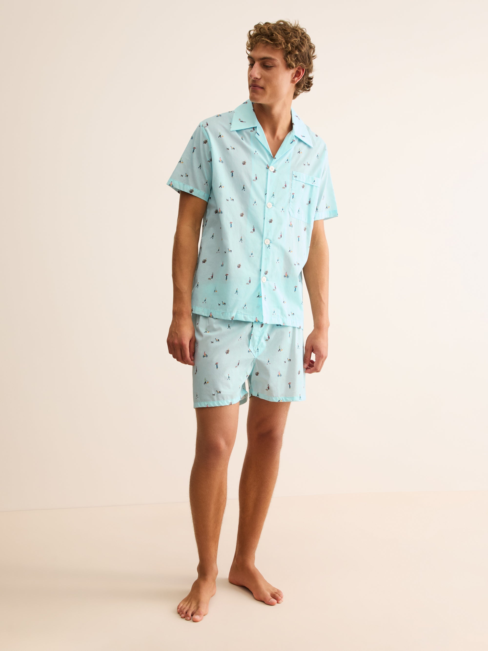 Men's Short Pyjamas People of London Blue Stripe
