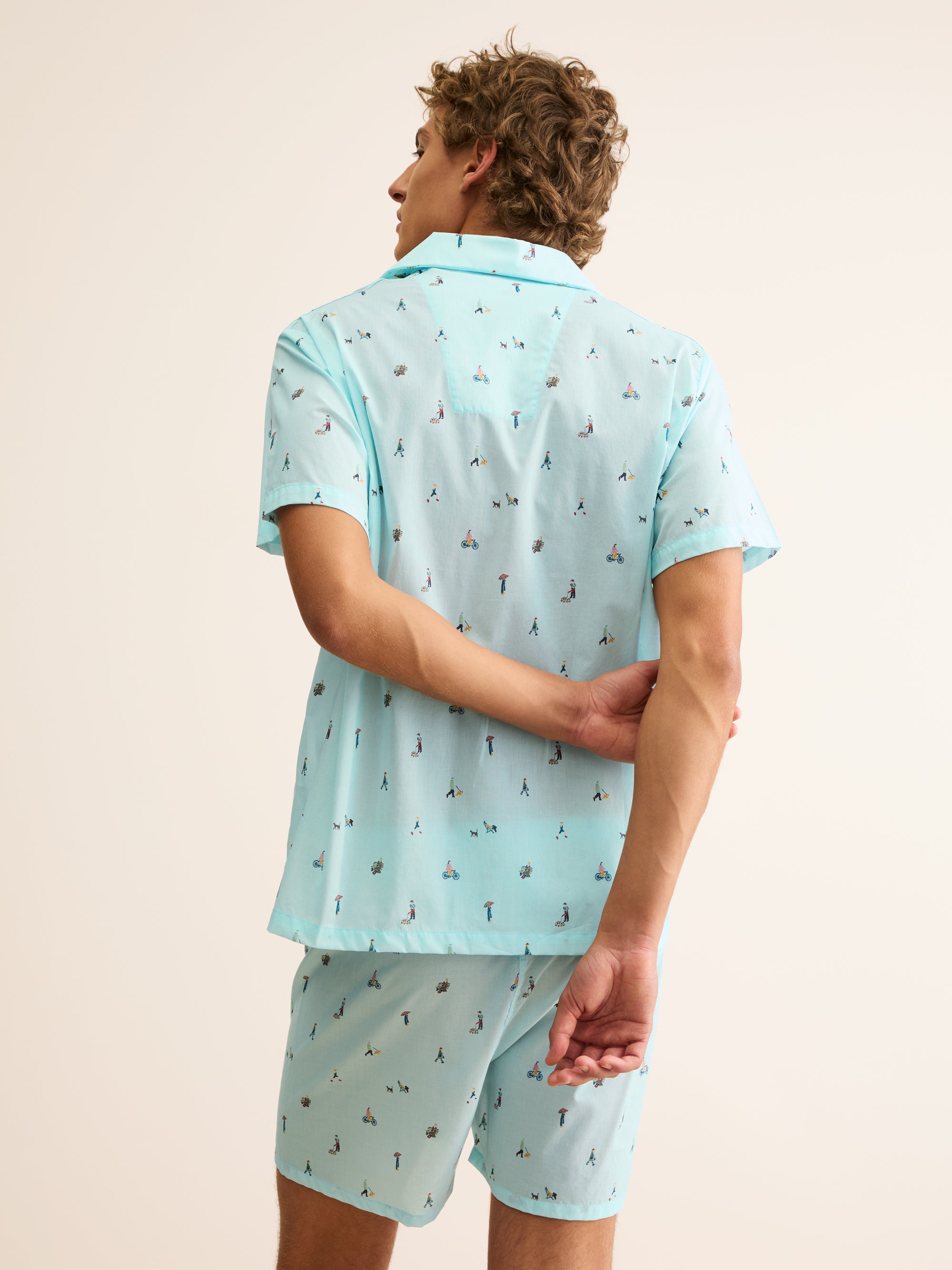Men's Short Pyjamas People of London Blue Stripe