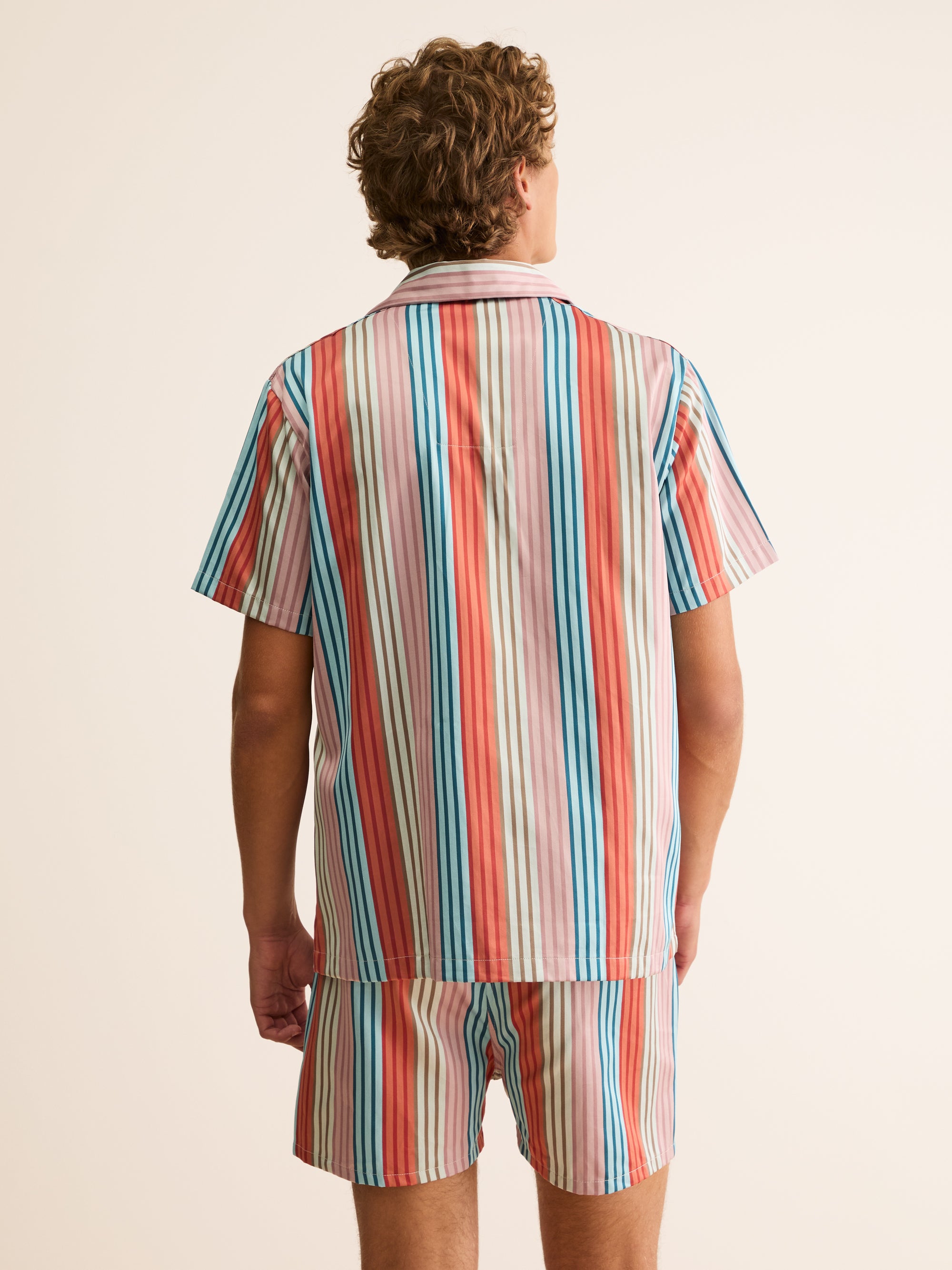Men's Short Pyjamas Wellington Cotton Satin Multi Stripe