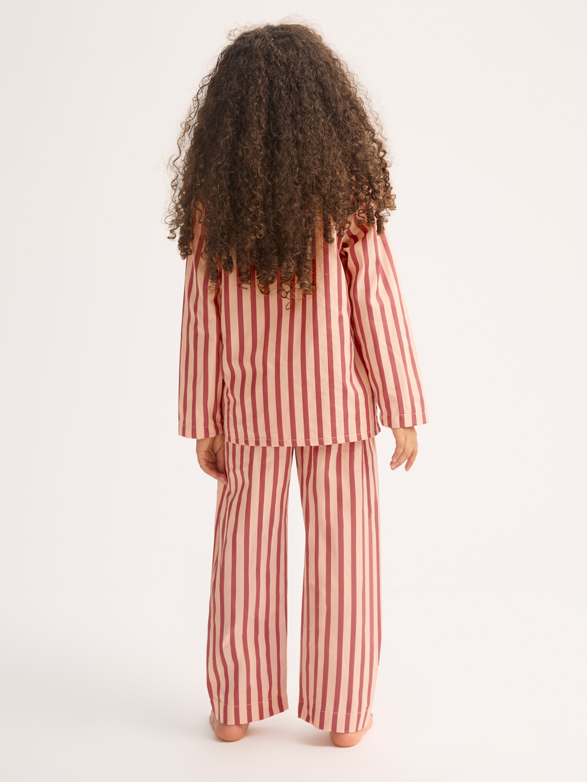 Kids' Pyjamas Capri Cotton Batiste Red & Peach Stripe