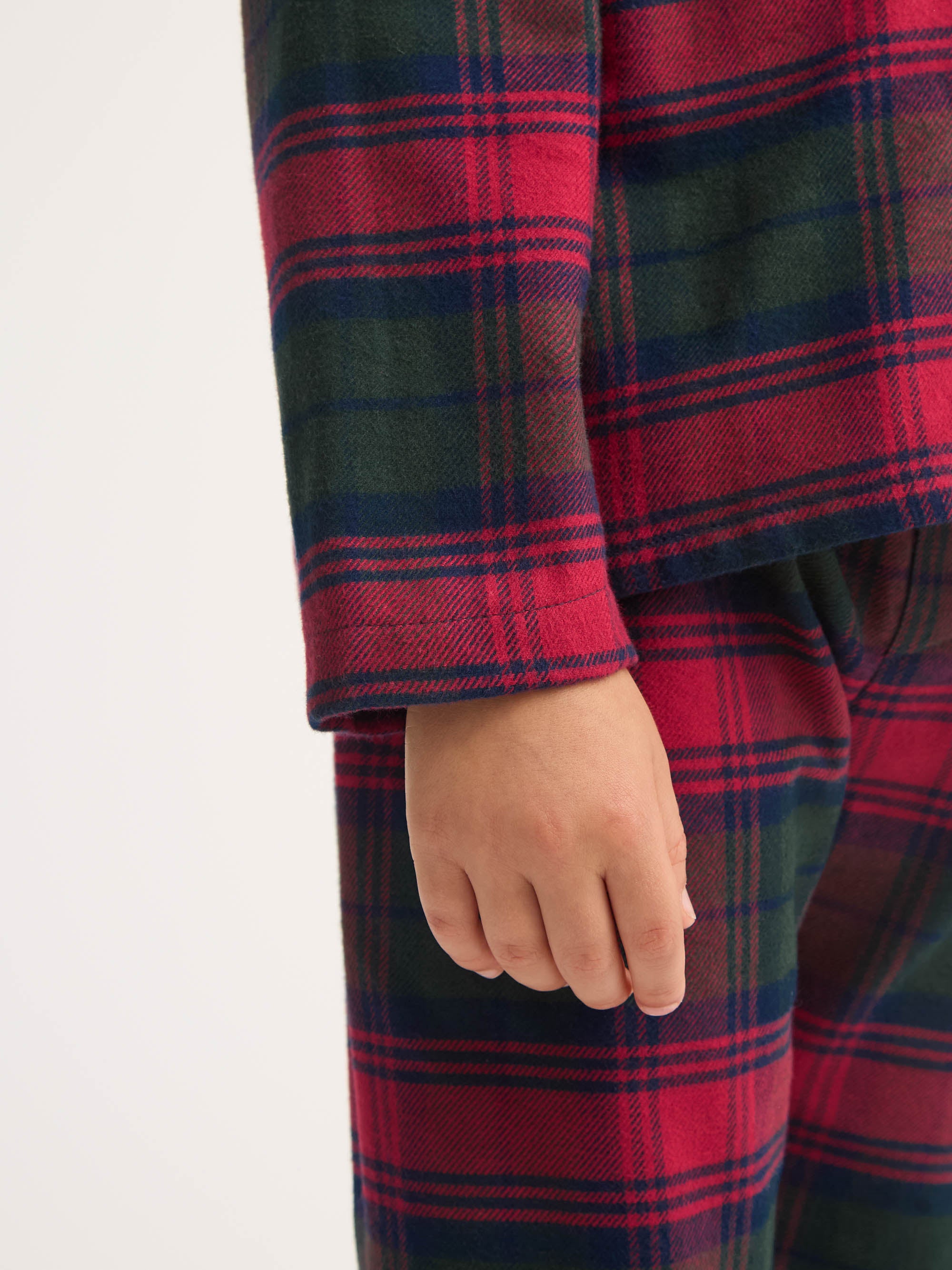 Kids' Pyjamas Kelburn Brushed Cotton Burgundy Red & Green Check